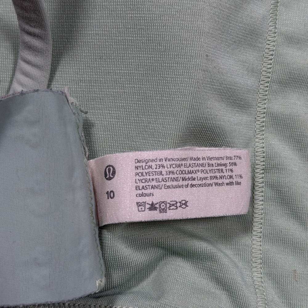 Lululemon Energy Adjustable Bra *Medium‎ Support, B–D Cups Creamy Mint Sz 10 - Picture 10 of 10